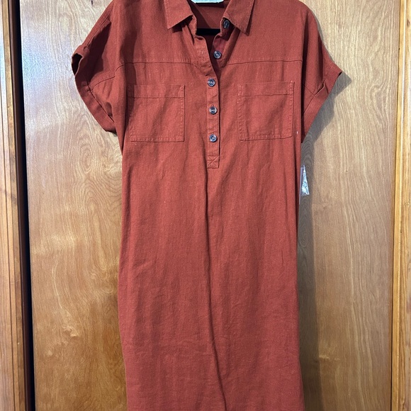 Sonoma Dresses & Skirts - Sonoma Rust Button-Front Midi Shirt Dress